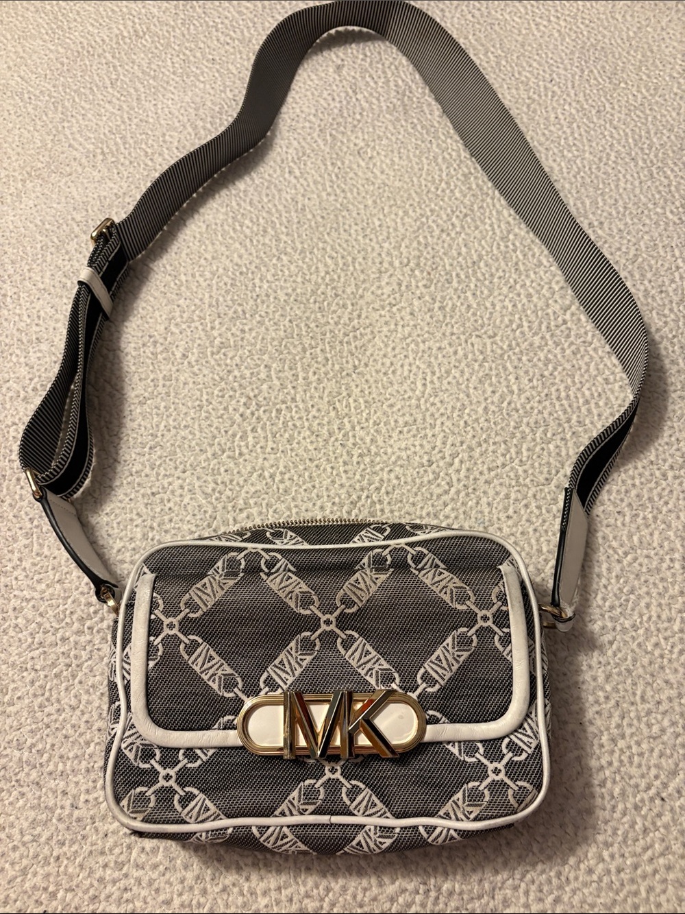 Michael Kors Black & White Monogram Crossbody Bag